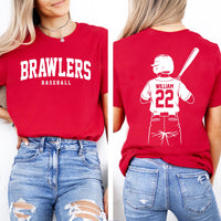 Customized Baseball Mom Shirt, Baseball Player Graphic Shirt, Your Name Number Tee, Custom Baseball Team Name Shirt, Mom's Gifts, Front Back