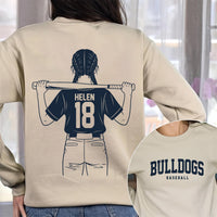 Customized Baseball Mom Shirt, Baseball Player Graphic Shirt, Your Name Number Tee, Custom Baseball Team Name Shirt, Mom's Gifts, Front Back