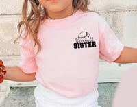 Baseball Brother Shirt, Baseball Sis Shirt, Baseball Lover Bro Tee, Cheer Sister Shirt, Custom Player Name Shirt, Sports Gifts, Front Back