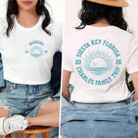 Personalized Family Beach Vacation Shirt, Custom Family Name Shirt, Family Beach Trip Tee, Matching Family Shirt, Vacation Gifts, Front Back