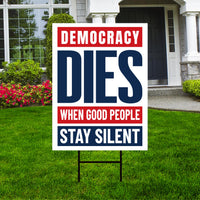 No Kings In America Yard Sign - Resist Hate Lawn Sign, Anti-Trump Sign, Resist Racism, Resist Fascism Yard Sign with Metal H-Stake