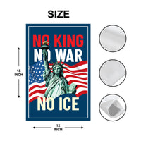 Defend the Constitution, No Kings In America Protest Garden Flag, Double Sided, Resist Hate, Anti-Trump, Resist Racism, Resist Fascism Flag