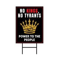 No Kings In America Yard Sign - Resist Hate Lawn Sign, Anti-Trump Sign, Resist Racism, Resist Fascism Yard Sign with Metal H-Stake