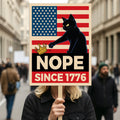 Abolish ICE No One Is Illegal Protest Sign, No Kings In America, Anti-Trump Resistance Political Protest Poster, Resist Fascism Rally Sign