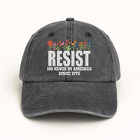 No Kings In America Embroidered Hat, Resist Hat Gift For Anti MAGA, Anti-Trump Hat, Democracy Embroidered Hat, Protest Hat, Patriotic Hat