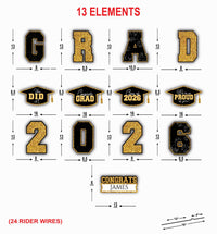 Personalized GRAD 2026 Yard Sign Set, Custom Name Graduation Lawn Decorations, Congrats Grad Outdoor Party Decor with Stakes 2026