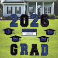 Personalized GRAD 2026 Yard Sign Set, Custom Name Graduation Lawn Decorations, Congrats Grad Outdoor Party Decor with Stakes 2026