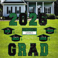 Personalized GRAD 2026 Yard Sign Set, Custom Name Graduation Lawn Decorations, Congrats Grad Outdoor Party Decor with Stakes 2026
