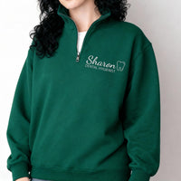 Personalized Dental Embroidered Quarter Zip Sweatshirt, Dentist Orthodontist Pullover, Custom Dental Hygienist Gift Apparel