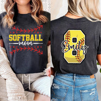 Personalized Nana Softball Shirt, Ladies Softball Shirt, Cute Softball Mama Tee, Mimi Grandma Softball Shirt, Gifts for Moms, Front Back