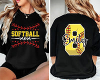 Personalized Nana Softball Shirt, Ladies Softball Shirt, Cute Softball Mama Tee, Mimi Grandma Softball Shirt, Gifts for Moms, Front Back