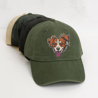 Custom Embroidered Pet Hat, Personalized Dog Hat from Photo, Custom Cat Hat, Pet Portrait Cap, Dog Mom Gift, Custom Dog Baseball Cap