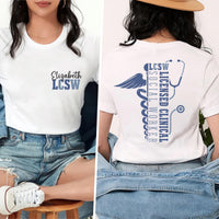 Personalized Licensed Clinical Social Worker Shirt, Custom LCSW T-Shirt, Therapist Appreciation, Mental Health Tee, LCSW Gift, Front Back