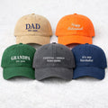 Personalized Dad Embroidered Hat, Custom Grandpa Hat with Est Year, Vintage Dad Cap, Fathers Day Gift, Custom Name Baseball Cap