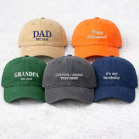 Personalized Dad Embroidered Hat, Custom Grandpa Hat with Est Year, Vintage Dad Cap, Fathers Day Gift, Custom Name Baseball Cap