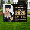 Personalized Graduation Yard Sign 2026 with Photo, Graduate Picture Sign, Class of 2026, Custom Graduation 2026 Yard Sign with Metal H-Stake