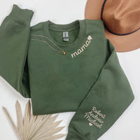 Custom Mama Embroidered Sweatshirt, Kids Names Sleeve Hoodie, Personalized Mom Shirt, Mommy Long Sleeve Shirt, Pregnancy Birthday Gift
