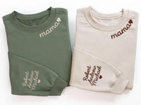 Custom Mama Embroidered Sweatshirt, Kids Names Sleeve Hoodie, Personalized Mom Shirt, Mommy Long Sleeve Shirt, Pregnancy Birthday Gift