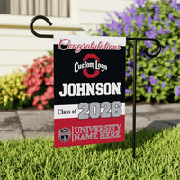 Personalized College Graduation Garden Flag, Double-Sided Custom School, University Logo, Class of 2026 Yard Sign, Graduate Celebration Flag