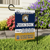 Personalized College Graduation Garden Flag, Double-Sided Custom School, University Logo, Class of 2026 Yard Sign, Graduate Celebration Flag