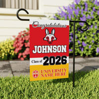 Personalized College Graduation Garden Flag, Double-Sided Custom School, University Logo, Class of 2026 Yard Sign, Graduate Celebration Flag