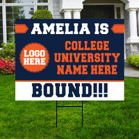 Personalized College Bound Yard Sign Class of 2026, Graduation Yard Sign Senior 2026 Sign, University Bound Grad Sign Outdoor Decoration