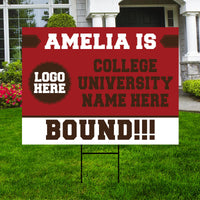 Personalized College Bound Yard Sign Class of 2026, Graduation Yard Sign Senior 2026 Sign, University Bound Grad Sign Outdoor Decoration
