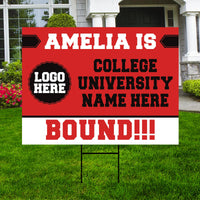 Personalized College Bound Yard Sign Class of 2026, Graduation Yard Sign Senior 2026 Sign, University Bound Grad Sign Outdoor Decoration