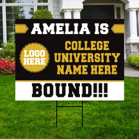 Personalized College Bound Yard Sign Class of 2026, Graduation Yard Sign Senior 2026 Sign, University Bound Grad Sign Outdoor Decoration