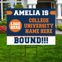 Personalized College Bound Yard Sign Class of 2026, Graduation Yard Sign Senior 2026 Sign, University Bound Grad Sign Outdoor Decoration