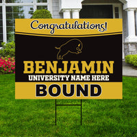 Personalized College Bound Yard Sign Class of 2026, Graduation Yard Sign Senior 2026 Sign, University Bound Grad Sign Outdoor Decoration