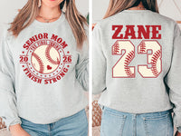 Baseball Senior Night Mom Shirt, Senior Mama 2026 Shirt, Finish Strong Baseball Tee, Proud Baseball Mom Shirt, Gifts for Moms, Front Back