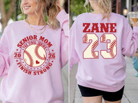 Baseball Senior Night Mom Shirt, Senior Mama 2026 Shirt, Finish Strong Baseball Tee, Proud Baseball Mom Shirt, Gifts for Moms, Front Back