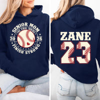 Baseball Senior Night Mom Shirt, Senior Mama 2026 Shirt, Finish Strong Baseball Tee, Proud Baseball Mom Shirt, Gifts for Moms, Front Back