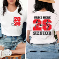 Custom Senior 2026 Shirt, Graduation Party Shirt, Class of 2026 Tee, High School Senior Shirt, Graduation Shirt, Grad Gifts, Front Back