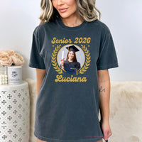 Custom Photo Senior 2026 Shirt, Custom Name Graduation Shirt, Class of 2026 Tee, Personalized Senior Shirt, Back Bow Design Shirt, Grad Gift