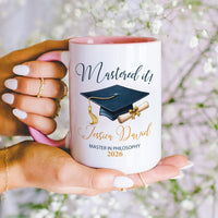 Masters Degree Mug Mastered It Coffee Mug, Masters Graduation Gift, Personalized Masters Degree Mug, Graduation Coffee Cup