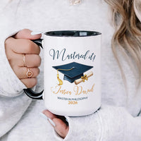 Masters Degree Mug Mastered It Coffee Mug, Masters Graduation Gift, Personalized Masters Degree Mug, Graduation Coffee Cup