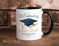 Masters Degree Mug Mastered It Coffee Mug, Masters Graduation Gift, Personalized Masters Degree Mug, Graduation Coffee Cup