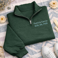 Medical Professional Embroidered Quarter Zip Sweatshirt, Custom Name Healthcare Pullover, Nurse Doctor Personalized Gift Apparel