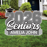 Personalized 2026 Seniors Yard Sign Name & School Name, Graduation Lawn Decoration, Class of 2026 Outdoor Yard Sign with Stakes