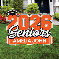 Personalized 2026 Seniors Yard Sign Name & School Name, Graduation Lawn Decoration, Class of 2026 Outdoor Yard Sign with Stakes