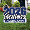 Personalized 2026 Seniors Yard Sign Name & School Name, Graduation Lawn Decoration, Class of 2026 Outdoor Yard Sign with Stakes