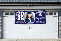 Custom Senior Graduation Banner with Photo Class of 2026, Personalized Graduation Party Banner, School Celebration Vinyl Banner