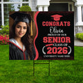 Personalized Graduation Yard Sign 2026 with Photo, Graduate Picture Sign, Class of 2026, Custom Graduation 2026 Yard Sign with Metal H-Stake
