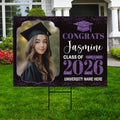 Personalized Graduation Yard Sign 2026 with Photo, Graduate Picture Sign, Class of 2026, Custom Graduation 2026 Yard Sign with Metal H-Stake