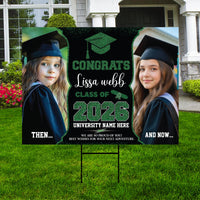 Personalized Graduation Yard Sign 2026 with Photo, Graduate Picture Sign, Class of 2026, Custom Graduation 2026 Yard Sign with Metal H-Stake