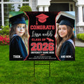 Personalized Graduation Yard Sign 2026 with Photo, Graduate Picture Sign, Class of 2026, Custom Graduation 2026 Yard Sign with Metal H-Stake