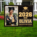 Personalized Graduation Yard Sign 2026 with Photo, Graduate Picture Sign, Class of 2026, Custom Graduation 2026 Yard Sign with Metal H-Stake