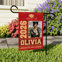 Personalized Graduation Garden Flag with Photo, Double Sided, Custom Name & School, Graduation Decoration 2026 Yard Sign, Class of 2026 Flag